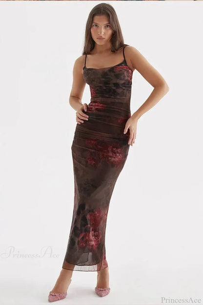 Elegant Split Print Maxi Vacation Dress vacationdress-250223