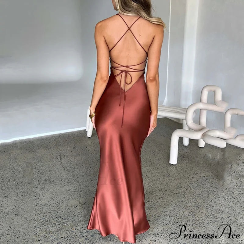 Emilia Draped Stylish Satin Gown S.o. Long Dresses