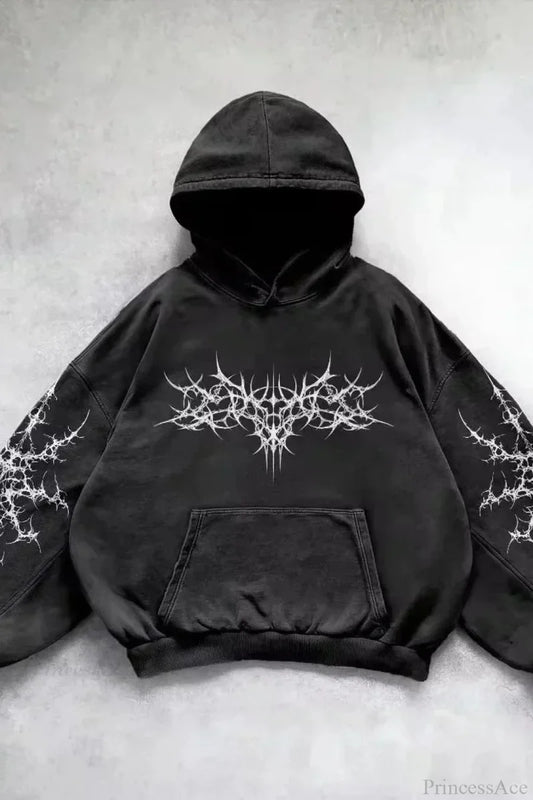 Fashion Trend Fleece Padded Zipper Hoodie Black 3 / M