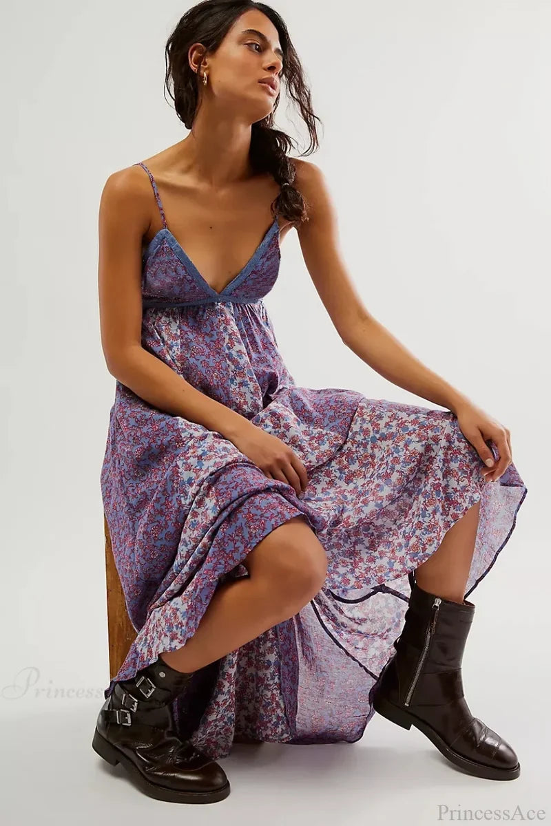 Fine Chiffon Floral Boho Dress bohodress-250126