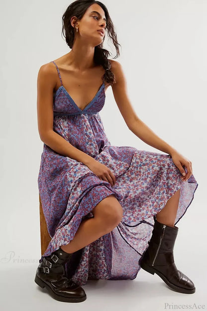 Fine Chiffon Floral Boho Dress bohodress-250126