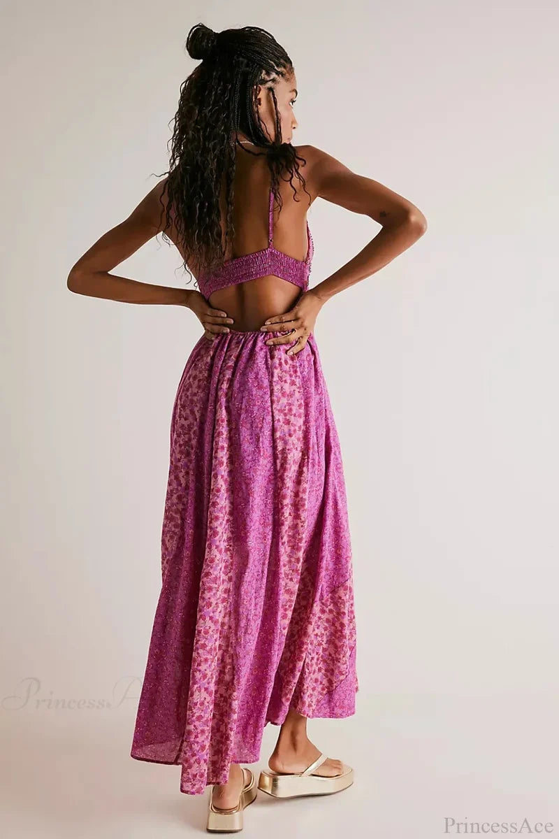 Fine Chiffon Floral Boho Dress bohodress-250126