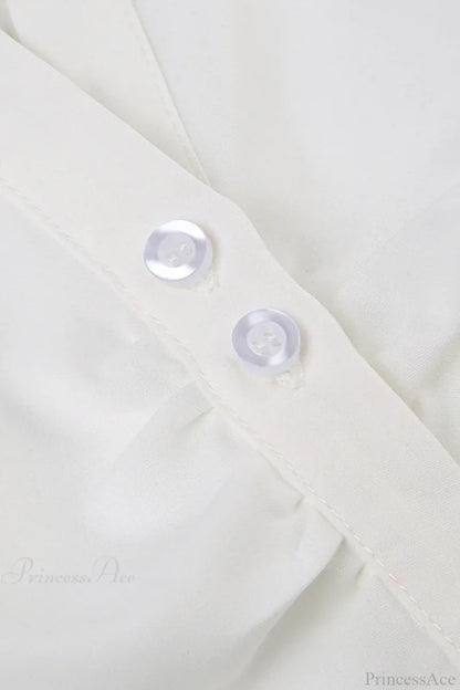 Fitted Button-Down Ruched Blouse