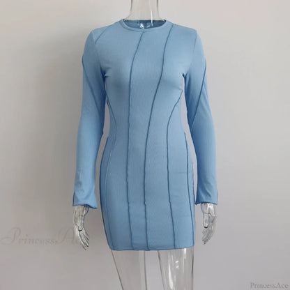 Flared Sleeve Dress M / Light Blue Dresses