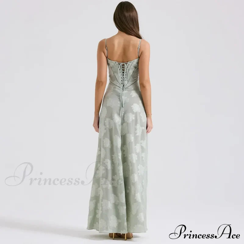 Floral Print Stylish Sheer Maxi Dress