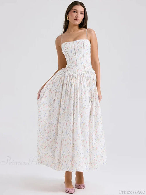 Floral Wrap A-Line Dress Color / S vacationdress-250223