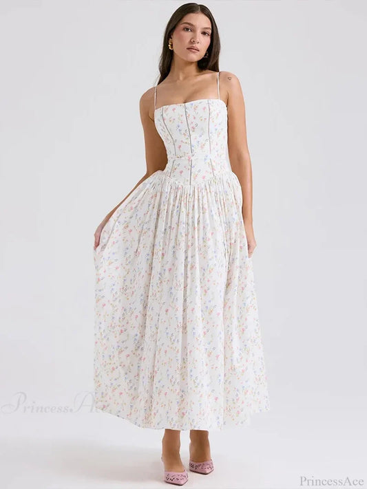 Floral Wrap A-Line Dress Color / S vacationdress-250223