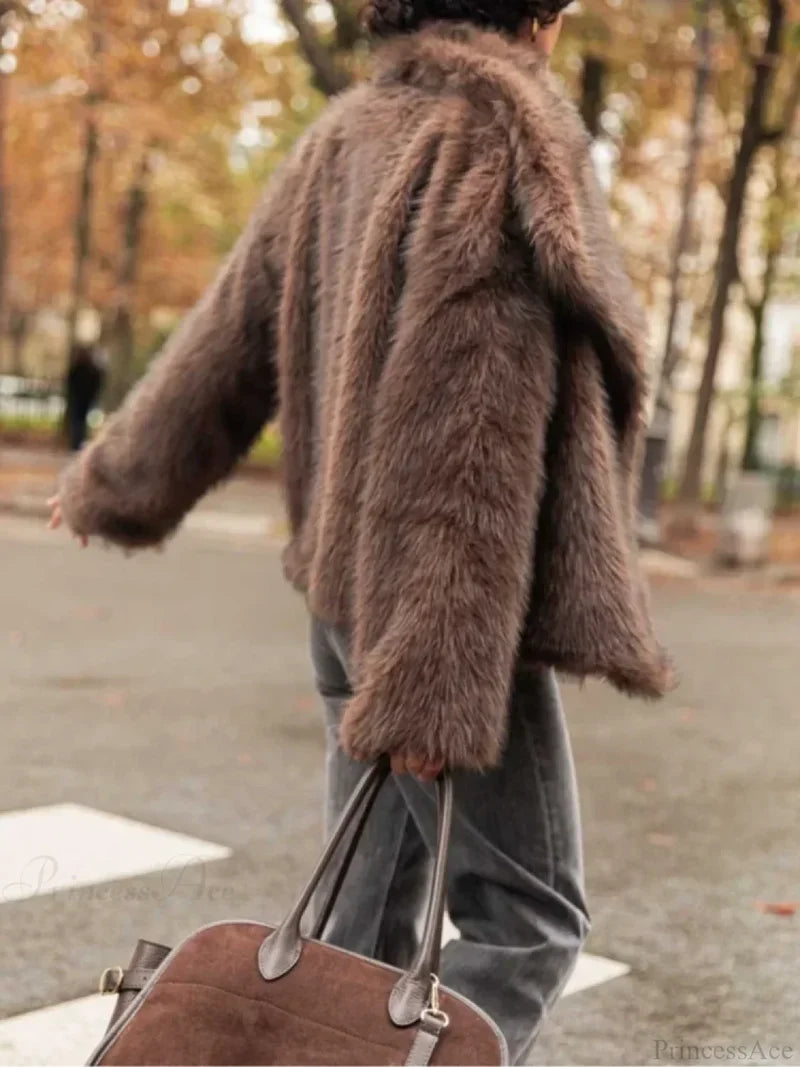 Fox Solid Fluffy Short Coat