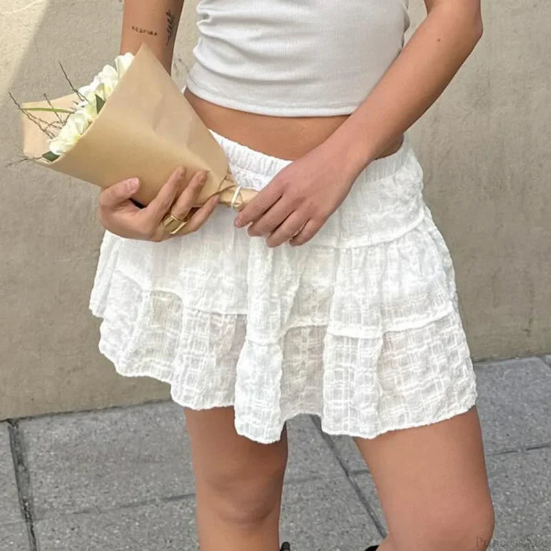 Frill Mini Skirt with Shorts Skirt skirts-250223