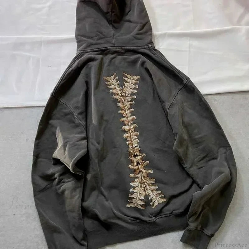 Gothic Long Sleeve Zipper Hoodie