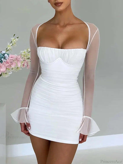 Halter Lace-Up Petal Mini Dress minidress-250223