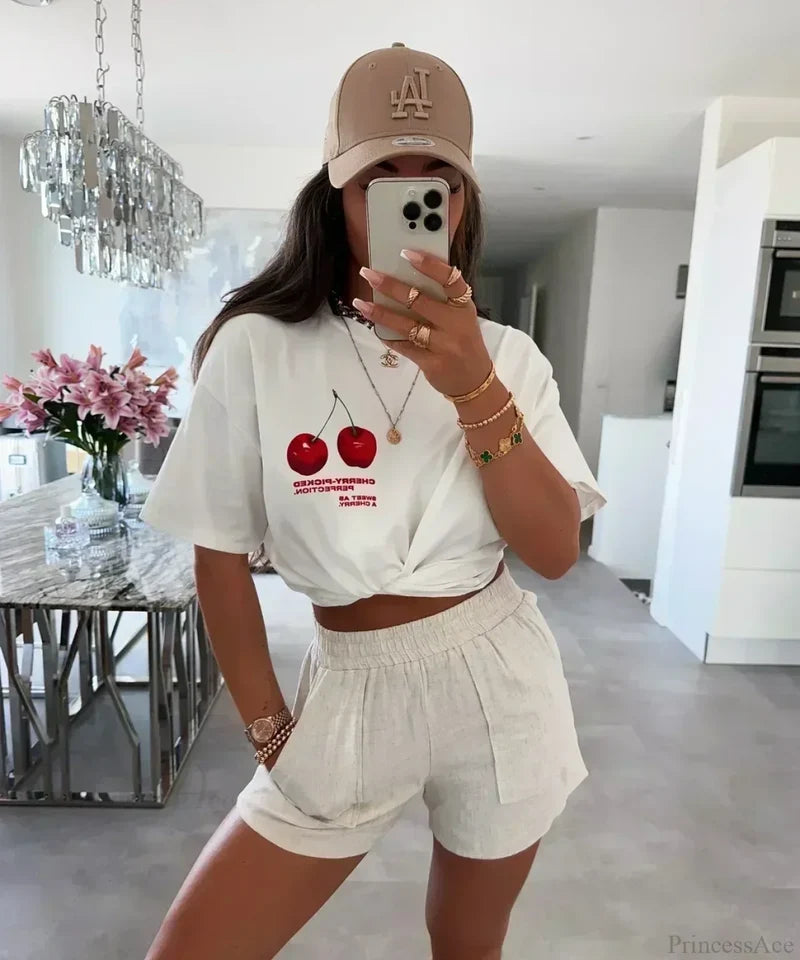 Harajuku Casual Summer Food T-shirt white8 / S t-shirt-250223