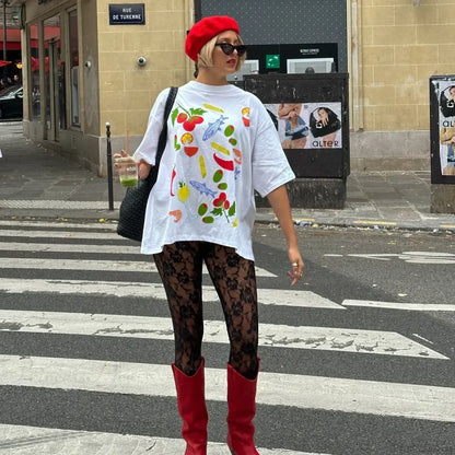 Harajuku Gothic Simple Icon Graphic T-shirt t-shirt-250223