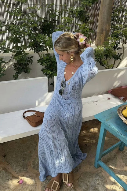Hollow Out Crochet Maxi Dress