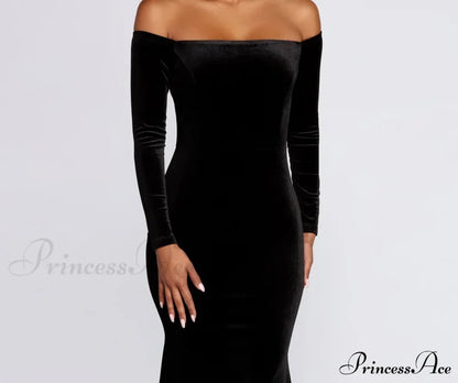 Ida Velvet Stylish Formal Gown S.o. Long Dresses