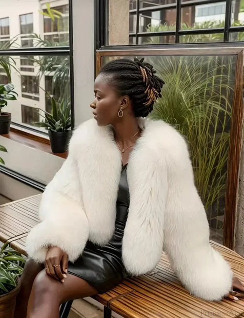 ImiTation Fox Warm Elegant Coat Ivory / XS