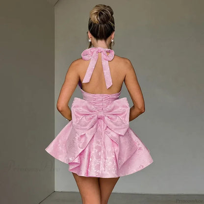 Jacquard Bow Waist Wrap Vacation Dress vacationdress-250223