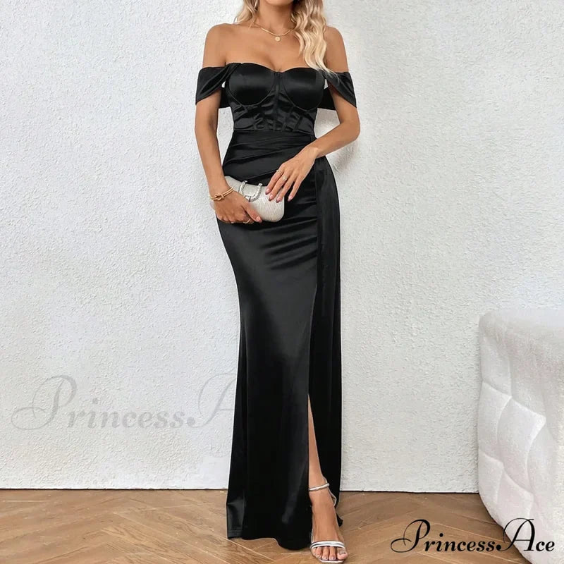 Josephine Formal Stylish Velvet Sweetheart Dress Black / Xs S.o. Long Dresses