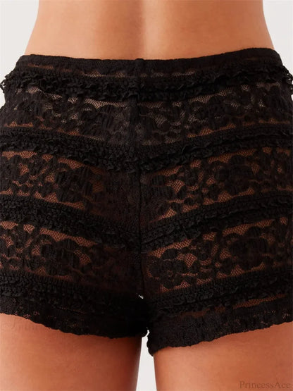 Lace FLower See-Through Bloomer Short short-250223