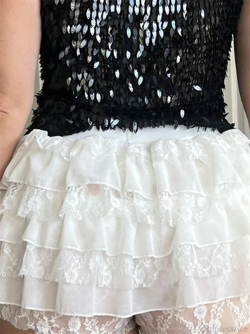 Lace Layered Bow Bloomer Short short-250223