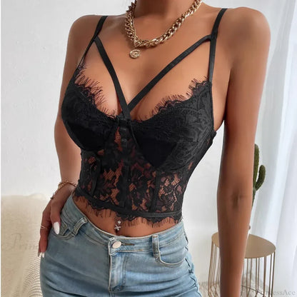 Lace Perspective Spice Girls Halter Corset Top croptop-250126