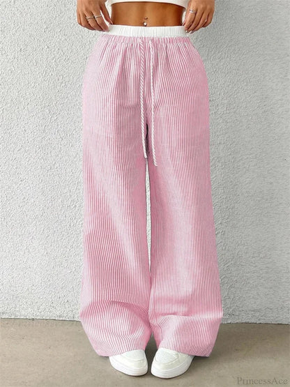 Leopard Drawstring Elastic Waist Loose Winter Pant pant-250223