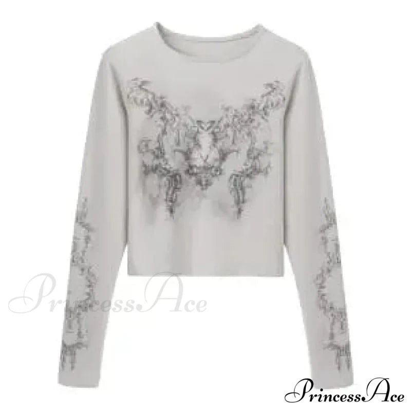 Long Y2K Fashion Casual O-Neck Arm De Vintage Blusas T-Shirts 2024 Mujer Design Women Tunic Moda
