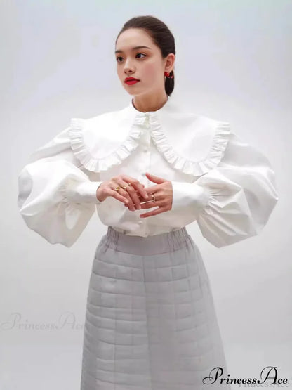 Loose Cotton Babydoll Blouse