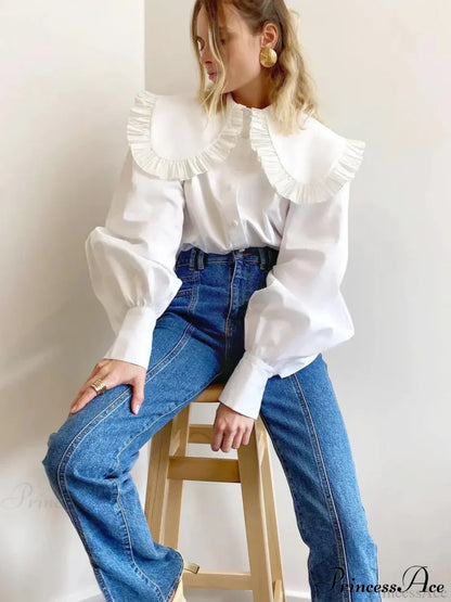 Loose Cotton Babydoll Blouse