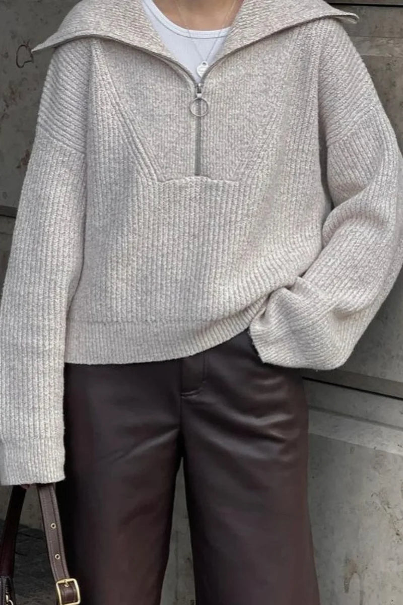 Loose Fit V-Neck Knit Sweater