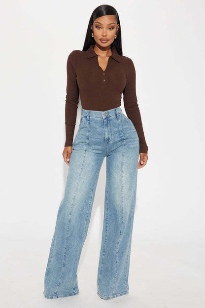Loose Fit Washed Straight Jean