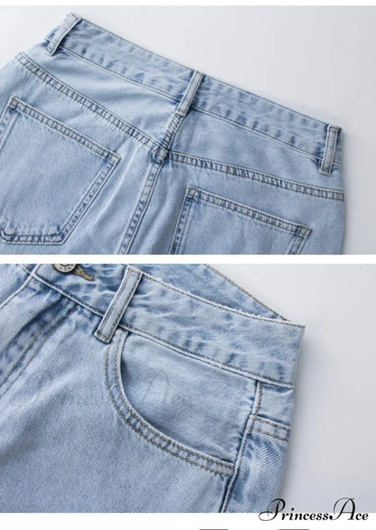 Loose Denim Low Vintage Mom 2024 Leg Baggy New Blue Y2K Waist Fashion Straight Trousers Jeans Women