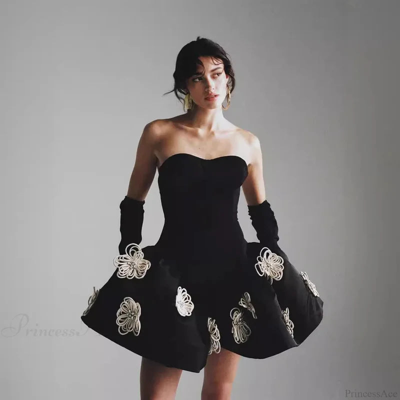 Luxury Crystal Party Bandage Dress black / XS promdress-250223