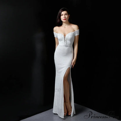 Marzia Formal Sequined Slit Dress - Lady Occasions