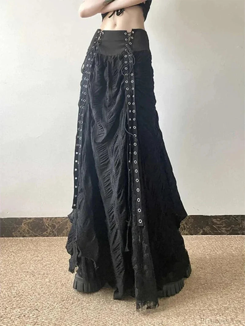 Mesh Fairy Bow Skirt Black / S