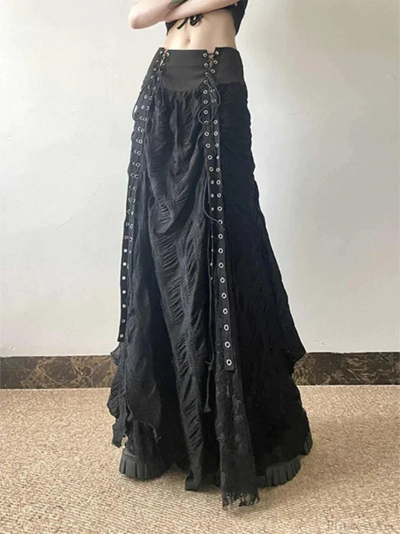 Mesh Fairy Bow Skirt Black / S