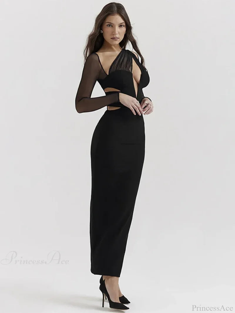 Mesh Patchwork Slim Bodycon Vacation Dress vacationdress-250223