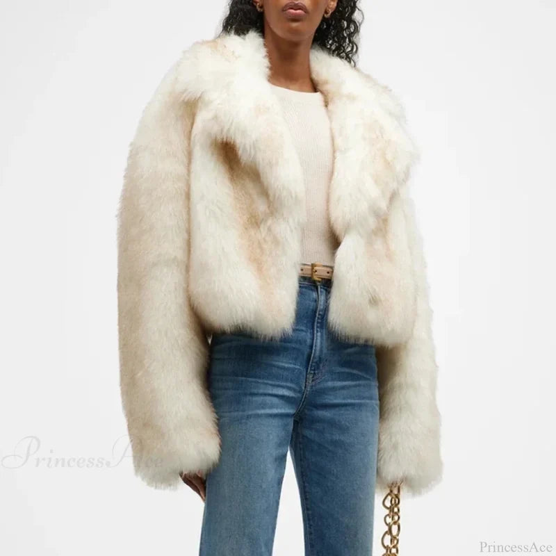 Neo Mint Gradient Cropped Fluffy Coat