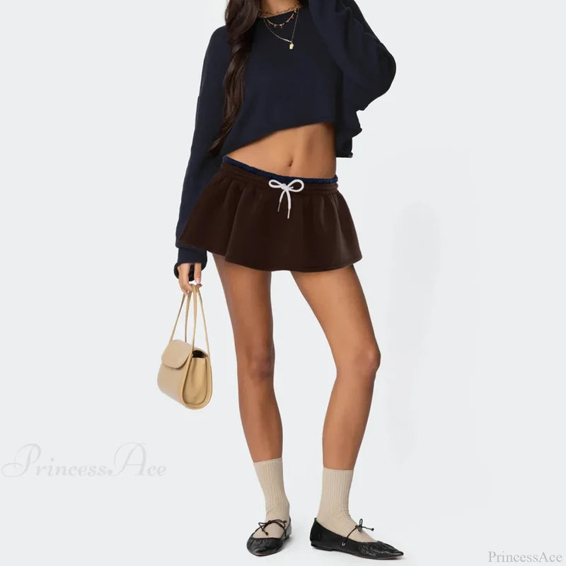 Patchwork Drawstring Beach Skirt skirts-250223