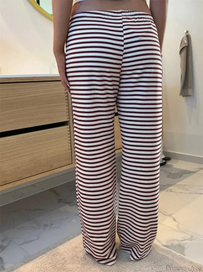 Plaid Print Wide Leg Casual Spring Summer Pant pant-250223
