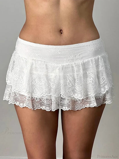 Pleated Flowy Grunge Style Skirt WHITE / S skirts-250223