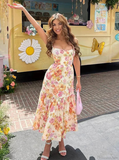 Print Bodycon A-line Vacation Dress vacationdress-250223