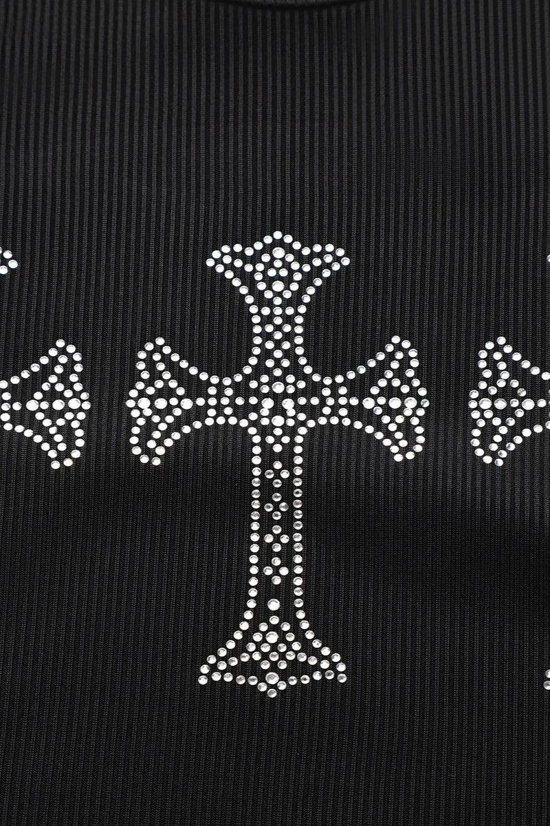 Rhinestone Halter Gothic Dress