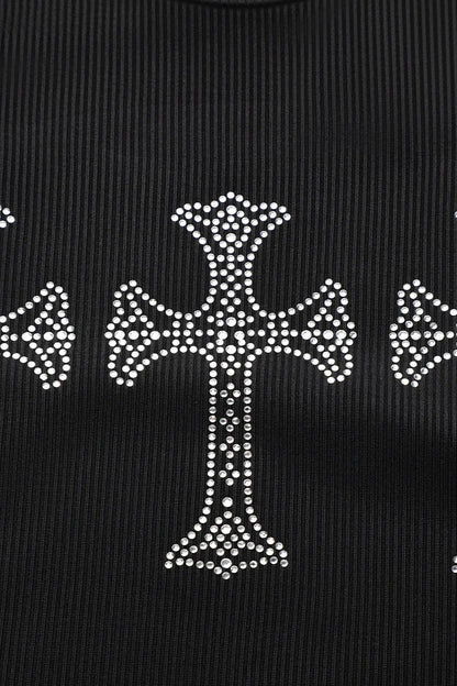 Rhinestone Halter Gothic Dress