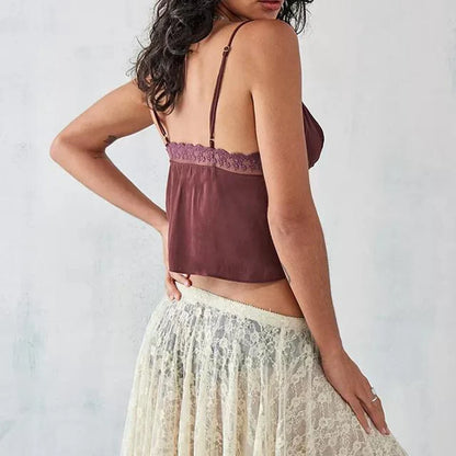 Ruched V-Neck Solid Crop Top