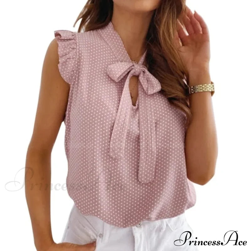 Ruffle Spaghetti Warm-Season Blouse Muyogrt Neck Strap V Backless Sleeveless Women Casual Shirts