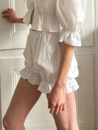 Ruffled Bubble Lounge Short short-250223