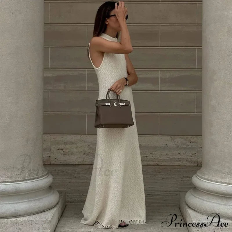 Ruffles Backless Maxi Dress