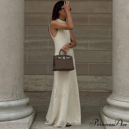 Ruffles Backless Maxi Dress