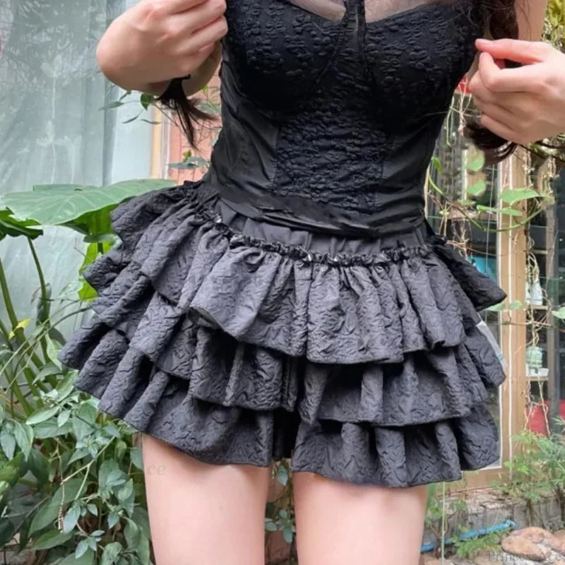Ruffles Balletcore Tutu Skirt Black / S skirts-250223
